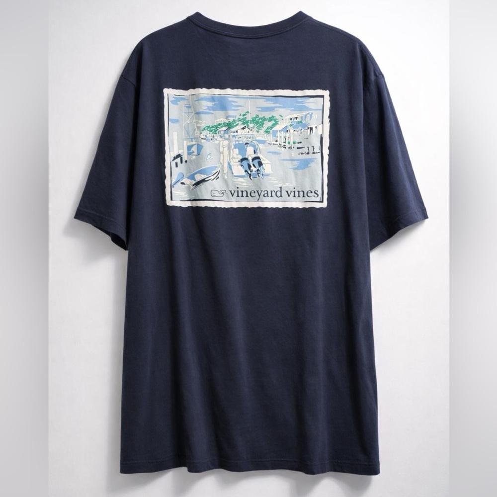 Vineyard Vines Men's Charcoal Pocket Tee - Picture 3 of 4